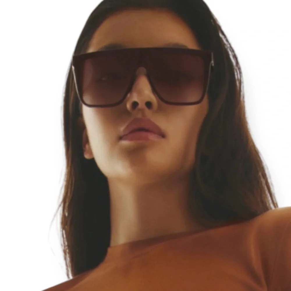 QUAY Nightfall Sunglasses Espresso Shield Frame Brown Fawn Gradient Lens NWT